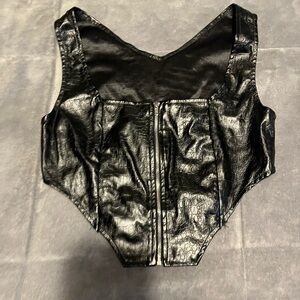 Black Faux Crocodile Leather corset size medium